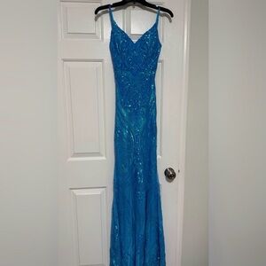 B Darlin Sparkling Blue Prom Dress